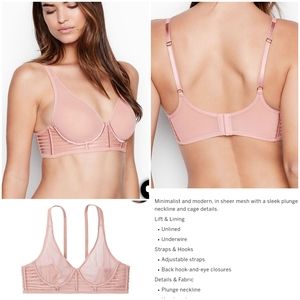 Victoria's Secret Pink Sheer Mesh Plunge Bra